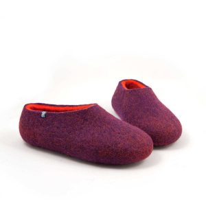 Winter slippers Purple with orange by #wooppers #felted #slippers c