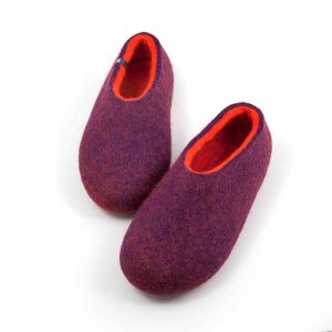 Winter slippers Purple with orange by #wooppers #felted #slippers d