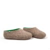 Winter slippers natural grey and green by Wooppers -b