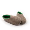 Winter slippers natural grey and green by Wooppers -c