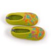 Wool kids slippers, lime with colorful confetti decoration by Wooppers_a