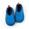 Woppers wool slippers for kids. Personalised slippers to order. initials will be placed where the signs are. Felted slippers for kids.