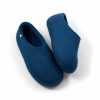 wool slippers in navy blue color, house shoe shape -g