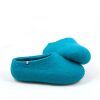 wool slippers in turquoise, shoe shape -c