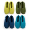 Wool slippers blue to green pure colors