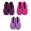 House shoes in shades from purple to pink by Wooppers