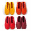 Ladies slippers in pure shades of red, orange or yellow by Wooppers
