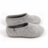BASIC light mottled gray-c BASIC light mottled gray wool slippers as seen from the side-c