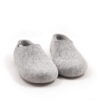 BASIC light mottled gray -e BASIC light mottled gray wool slippers as seen from the front-e