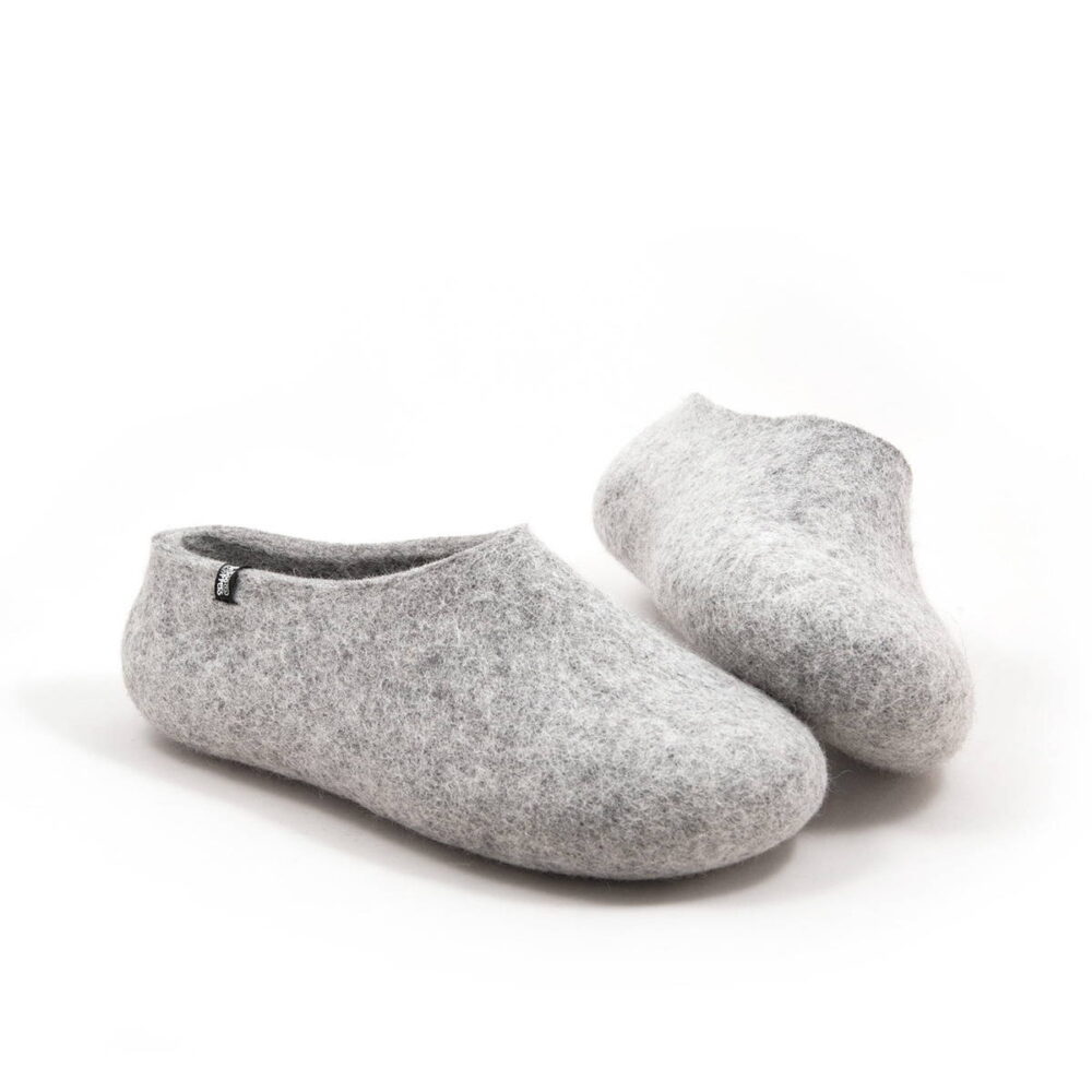 BASIC light mottled gray -h BASIC light mottled gray wool slippers -h