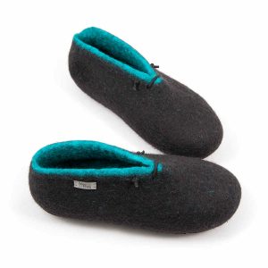 Black slipper boots with various colors for the interior BOOTIES by Wooppers