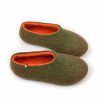 Slippers to wear at home COLORI in green and orange made either high or low at the back_c
