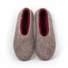 Mens wool slippers DUAL NATURAL dark red __a