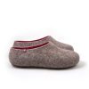 DUAL NATURAL dark red Mens wool slippers __c