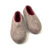 Mens wool slippers DUAL NATURAL dark red __f