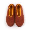Woolen slippers COLORI red clay yellow by Wooppers -b