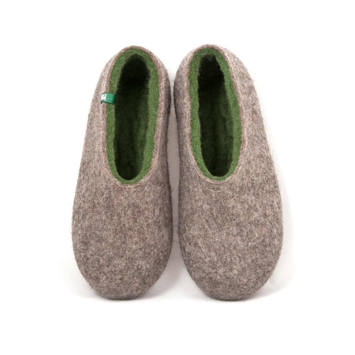 Woolen slippers DUAL NATURAL gray olive green 58783