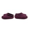 Bedroom slippers in plum and dark grey sheep wool, choose low or high at the back by Wooppers