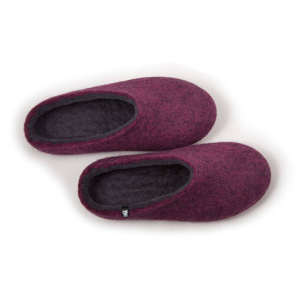 Bedroom slippers “COLORI” plum – anthracite