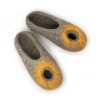 Summer felt slippers grey and yellow, "OMICRON" collection by Wooppers -a