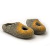 Felt slippers for summer grey and yellow, "OMICRON" collection by Wooppers -c