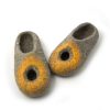 Felt slippers for summer grey and yellow, "OMICRON" collection by Wooppers -d