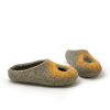 Felt slippers for summer grey and yellow, "OMICRON" collection by Wooppers -e