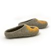 Felt slippers for summer grey and yellow, "OMICRON" collection by Wooppers -f